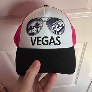 Vegas Women's Trucker Hat - Red and Black